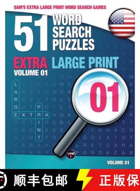 【3-4周达】Sam's Extra Large Print Word Search Games: 51 Word Search Puzzles, Volume 1: Brain-stimula... [9783864690297]