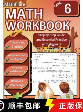预订 MathFlare - Math Workbook 6th Grade: Math Workbook Grade 6: Integers, Fractions, Foundations of ... [9798869303035]