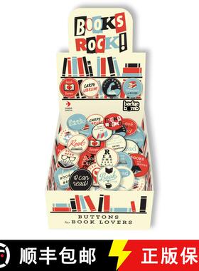 【3-4周达】Books Rock, too! Buttons: Buttons for Book Lovers 120 asstd FIRM SALE: Buttons for Book Lo... [9781423637219]