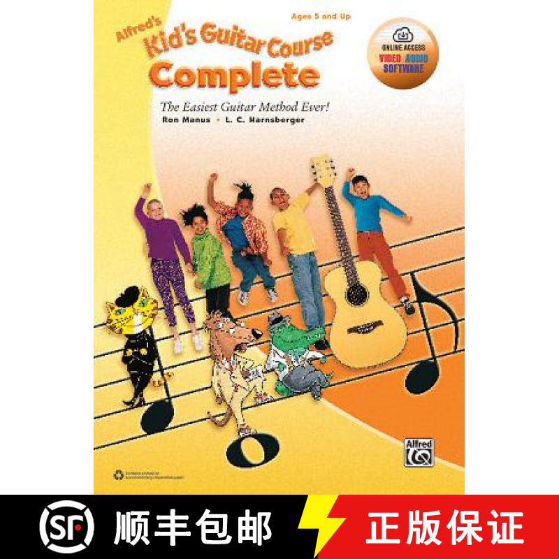 【2-3周达】Alfred's Kid's Guitar Course Complete: The Easiest Guitar Method Ever!, Book & Online Vide... [9781470632021]