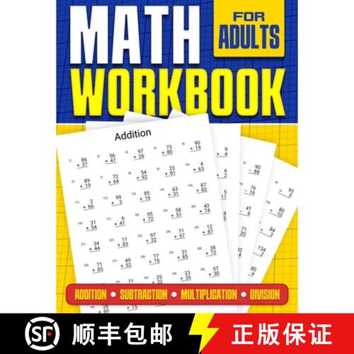 【3-4周达】Math Workbook for Adults Addition, Subtraction, Multiplication and Division: Basic Level M... [9781919295121]
