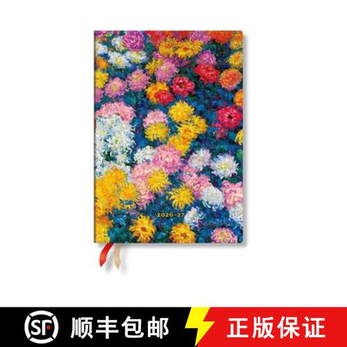 【3-4周达】2027 Monet's Chrysanthemums MIDI Horizontal Hardcover 18-Month Weekly Planner, 208pg, 80gs... [9780349716190]