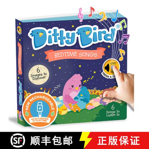 【3-4周达】Ditty Bird Bedtime Songs Interactive Musical Book for Toddlers 1- 3 Baby Sound Book You Ar... [9780648268567]