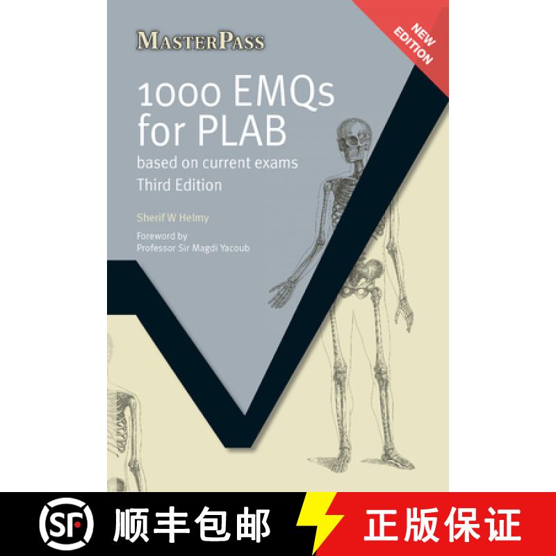 【3-4周达】1000 EMQs for PLAB : Based on Current Exams, Third Edition [9781846195617]
