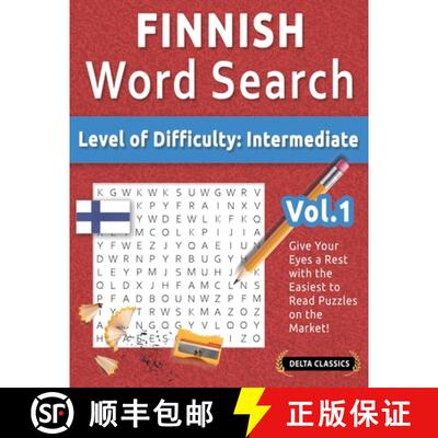 【3-4周达】Finnish Word Search - Level of Difficulty: Medium - Vol.1 - Delta Classics - Give Your Eye... [9798349006739]