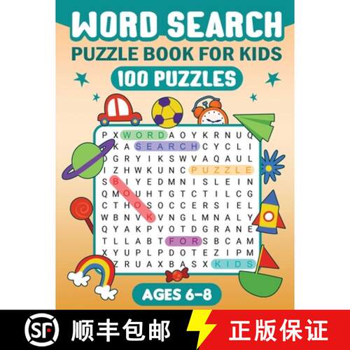【3-4周达】Word Search Puzzle Book for Kids [9781998058396]