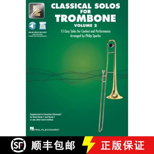 【3-4周达】Essential Elements Classical Solos for Trombone - Volume 2: 15 Easy Solos for Contest & Pe... [9781705167564]