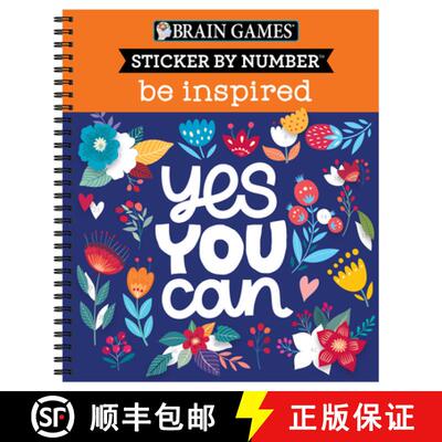 【3-4周达】Brain Games - Sticker by Number: Be Inspired - 2 Books in 1 (20 Images to Sticker) [9781645585961]