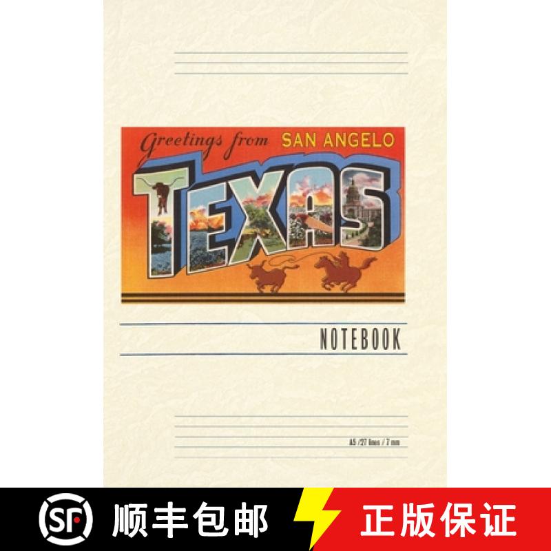 【3-4周达】Vintage Lined Notebook Greetings from San Angelo Texas [9798385449521]