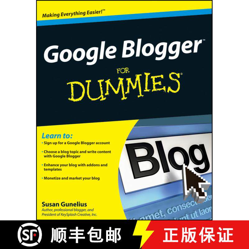 【3-4周达】Google(R) Blogger For Dummies(R) [Wiley计算机] [9780470407424]