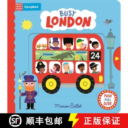 【3-4周达】Busy London : A Push, Pull and Slide Book [9781035011933]