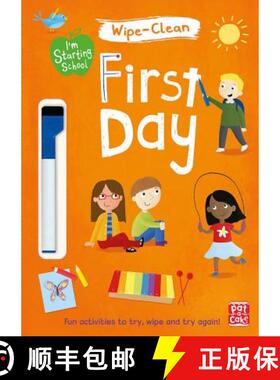 【3-4周达】I'm Starting School: First Day: Wipe-clean book with pen [9781526380142]