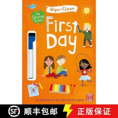 【3-4周达】I'm Starting School: First Day: Wipe-clean book with pen [9781526380142]