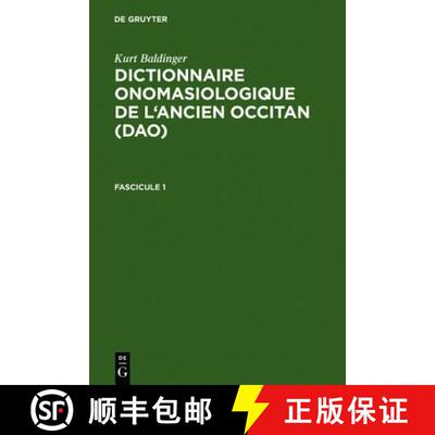 【3-4周达】精装 Baldinger, Kurt: Dictionnaire onomasiologique de l'ancien occitan (DAO). Fascicule 1 [9783484500761]