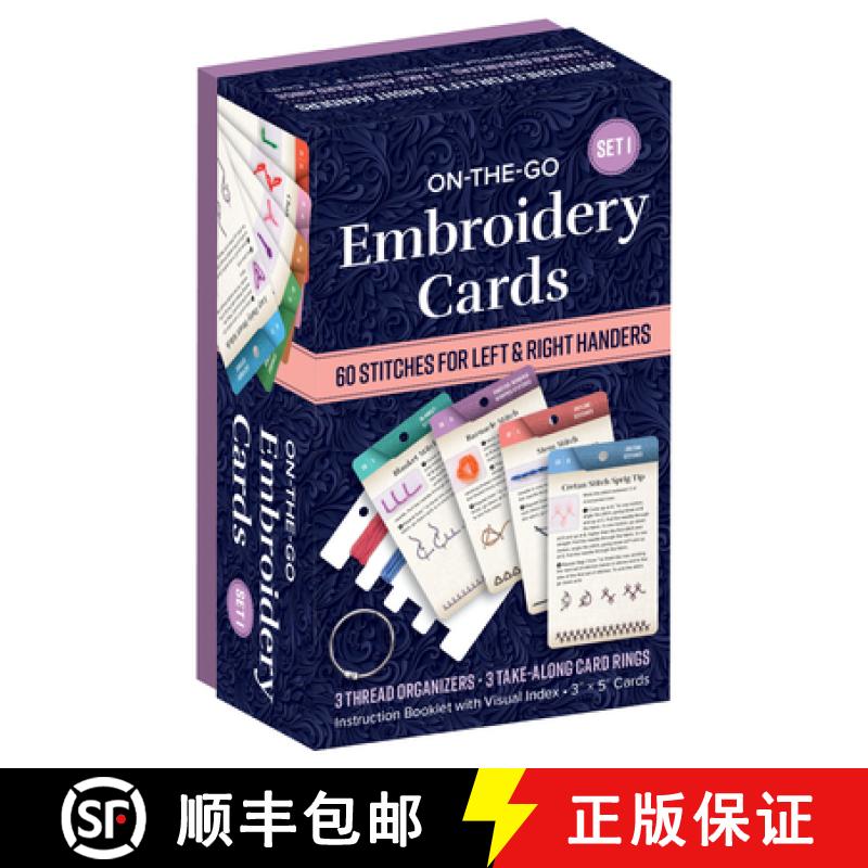 【2-3周达】On-The-Go Embroidery Cards Set 1: 60 Stitches for Left & Right Handers, 3 Thread Organizer... [9781644036730]