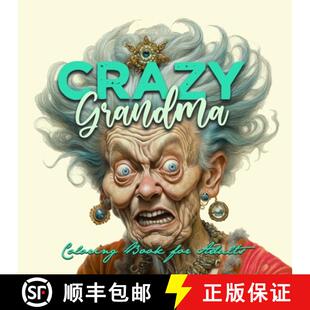 Crazy 9783753163758 cra... for 3周达 Adults Grayscale Grandma goes Coloring Portrait Book