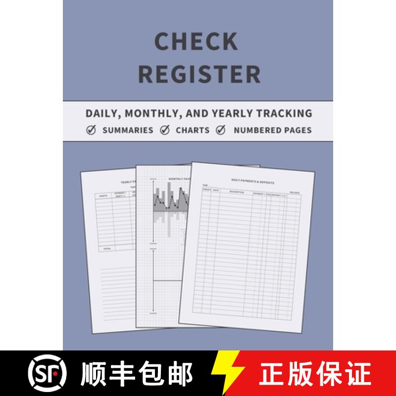 【3-4周达】Check Register: Accounting Ledger Book for Daily, Monthly, and Yearly Bookkeeping of Payme... [9781803932194]