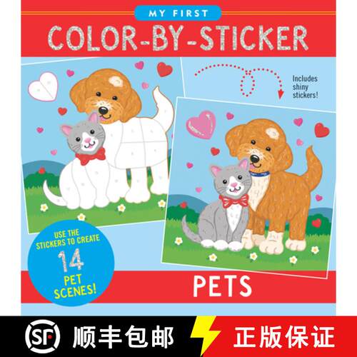 【3-4周达】My First Color-By-Sticker Book- Pets [9781441344557]