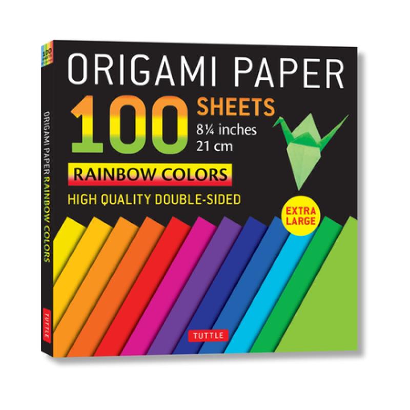 【4周达】Origami Paper 100 sheets Rainbow Colors 8 1/4(21 cm): Extra Large Double-Sided Origami Shee...[9780804855761]-封面