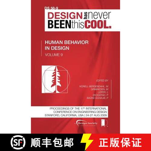 【3-4周达】Proceedings of ICED'09, Volume 9, Human Behaviour in Design [9781904670131]