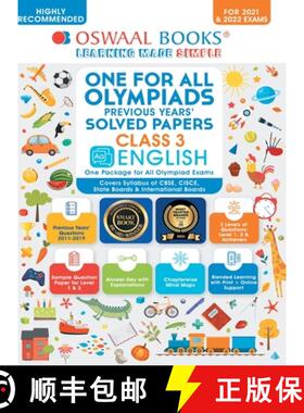 【3-4周达】Oswaal One for All Olympiad Previous Years' Solved Papers, Class-3 English Book (For 2021-... [9789354233968]