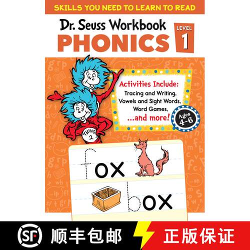 现货 Dr. Seuss Phonics Level 1 Workbook: A Phonics Workbook to Help Kids Ages 4-6 Learn to Read (For ... [9780593712467]