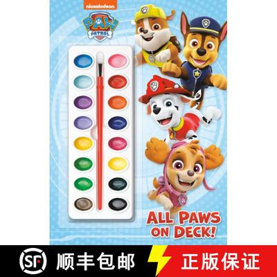 【3-4周达】All Paws on Deck! (Paw Patrol): Activity Book with Paintbrush and 16 Watercolors [With Pai... [9780385384469]