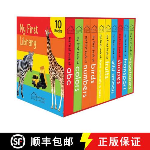 【3-4周达】精装 My First Library: Boxset of 10 Board Books for Kids [9789387779266]
