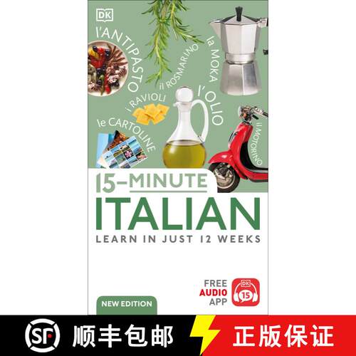 【3-4周达】15-Minute Italian: Learn in Just 12 Weeks [9780744080810]