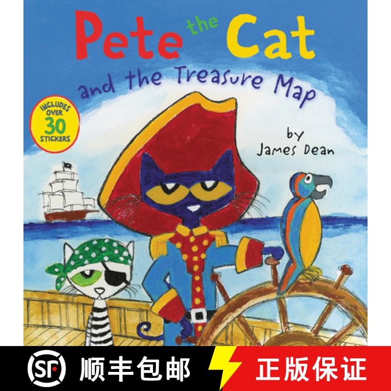 【3-4周达】Pete the Cat and the Treasure Map: Includes Over 30 Stickers! [9780062404411]