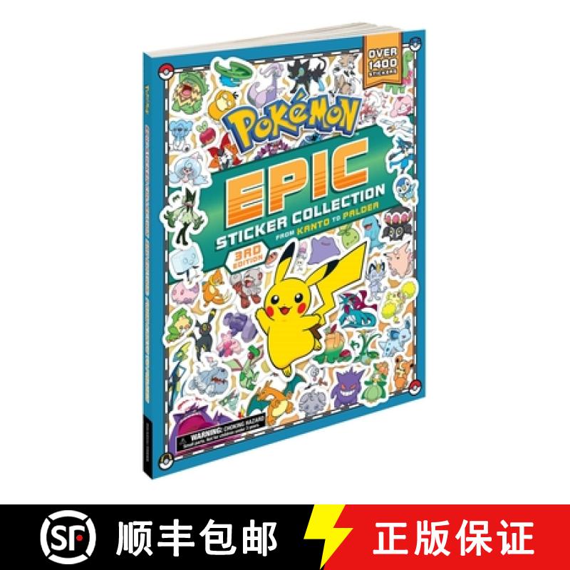 【3-4周达】Pokémon Epic Sticker Collection 3rd Edition: From Kanto to Paldea: Over 1,400 Stickers! [9781604382624]
