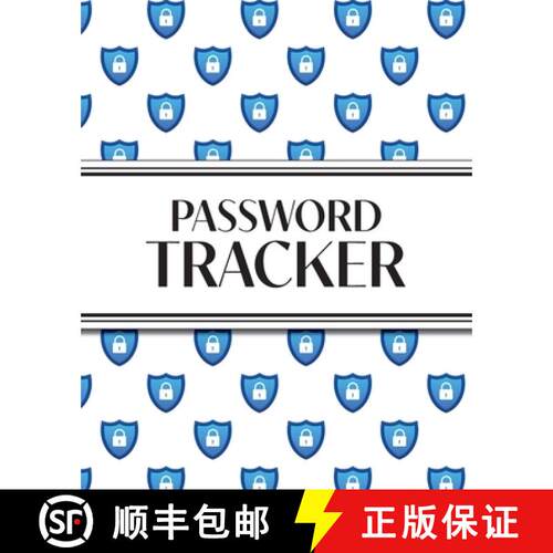 【3-4周达】XL Large Print Password Tracker (Lock Shield Blue): 8x10 450+ Alphabetical Password Logboo... [9781834120386]