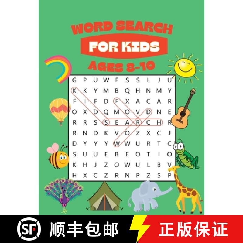 【3-4周达】Word Search for Kids Ages 8-10: 100 Awesome Word Search Puzzles With Answers in the End [9781803936314]