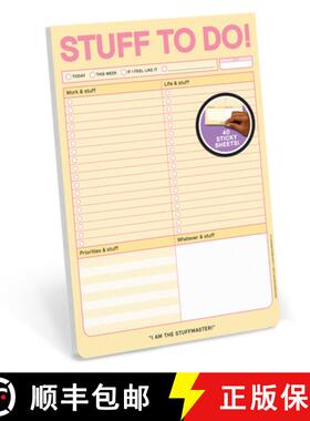 【3-4周达】Stuff to Do! Big & Sticky Notepad - Sticky To-Do List Pad (40 Sheets, 9.75 X 7-Inches) [9781683494171]