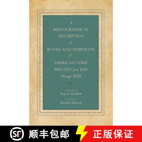 【3-4周达】A Bibliographical Description of Books and Pamphlets of American Verse Printed from 1610 T... [9780271052229]
