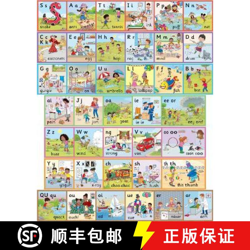 【3-4周达】Jolly Phonics Wall Frieze: in Precursive Letters [9781844146932]