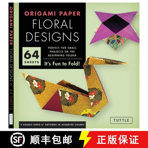 【3-4周达】Origami Paper - Floral Designs - 6 - 60 Sheets: Tuttle Origami Paper: Origami Sheets Print... [9780804858427]
