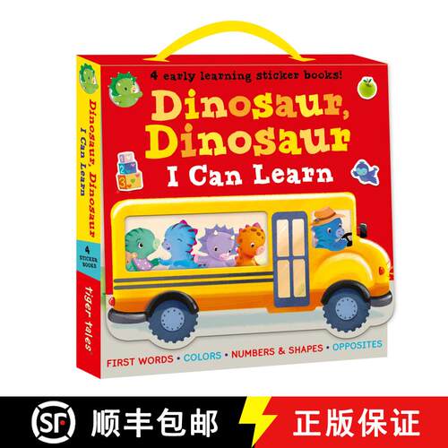 【3-4周达】Dinosaur, Dinosaur I Can Learn 4-Book Boxed Set with Stickers: First Words, Colors, Number... [9781664340664]