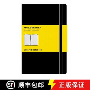 【3-4周达】Moleskine Classic Notebook, Large, Squared, Black, Hard Cover (5 X 8.25) [9788883701139]