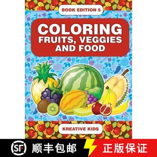 Edition 9781683777052 Coloring and Food Veggies 4周达 Fruits Book