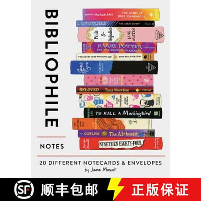 【3-4周达】Bibliophile Notes: 20 Different Notecards & Envelopes (Notecards for Book Lovers, Illustra... [9781452167244]