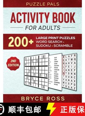 【3-4周达】Activity Book For Adults: 200+ Large Print Sudoku, Word Search, and Word Scramble Puzzles [9781990100239]
