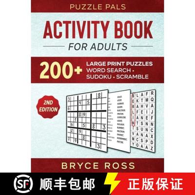 预订 Activity Book For Adults: 200+ Large Print Sudoku, Word Search, and Word Scramble Puzzles [9781990100239]