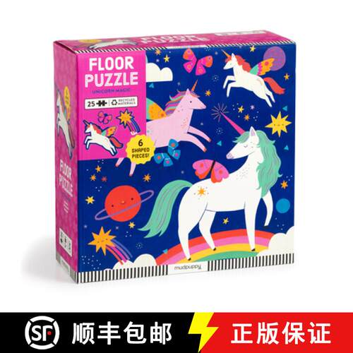 【3-4周达】Unicorn Magic 25 Piece Floor Puzzle with Shaped Pieces [9780735378629]