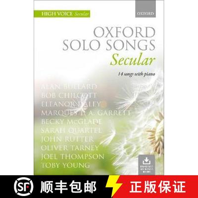 【3-4周达】Oxford Solo Songs: Secular: 14 songs with piano (High voice book + downloadable backing tr... [9780193556805]