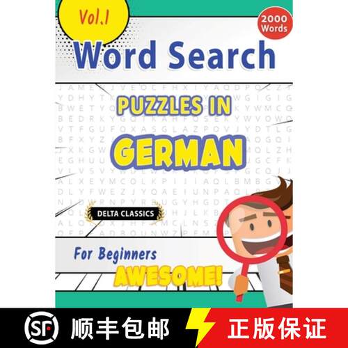 【3-4周达】WORD SEARCH PUZZLES IN GERMAN FOR BEGINNERS - AWESOME! VOL.1 - DELTA CLASSICS [9798896709404]