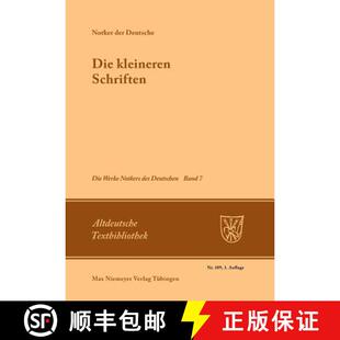 Schriften Notkers Band Deutschen Werke des 9783484202092 预订 kleineren Die