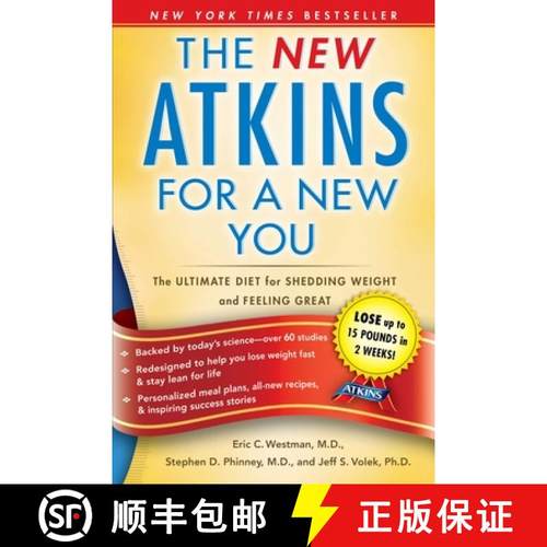 【3-4周达】The New Atkins for a New You: The Ultimate Diet for Shedding Weight and Feeling Greatvolume 1 [9781439190272]