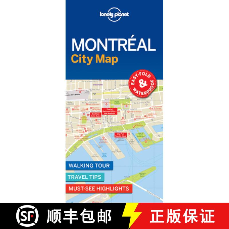 【3-4周达】Lonely Planet Montreal City Map 1 [9781786576613]