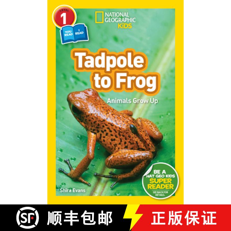 【3-4周达】Tadpole to Frog (National Geographic Kids Readers, Level 1/Co-Reader): Animals Grow Up [9781426332036]